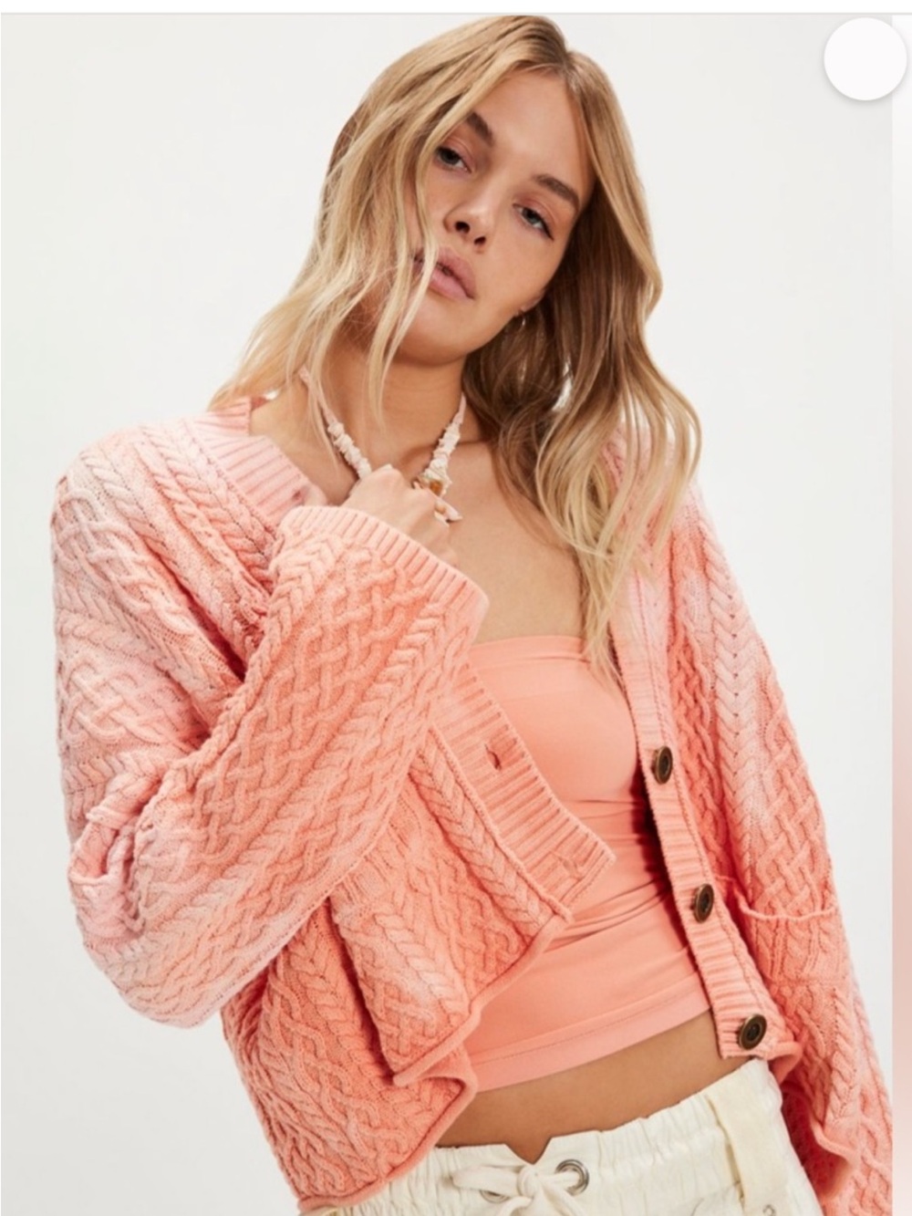 We The Free Washed Ashore Cardi In Pink Cloud Combo NWT Size XS